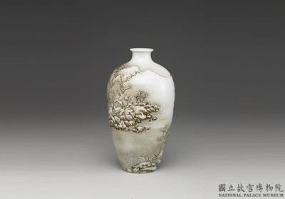 图片[2]-Meiping vase with winter landscape in yangcai painted enamels, Qing dynasty, Qianlong reign (1736-1795)-China Archive